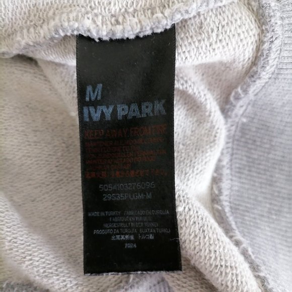 Ivy Park Womens Gray 3/4 Sleeve Crew Neck Drop Shoulder Sweatshirt Size M - Picture 6 of 7
